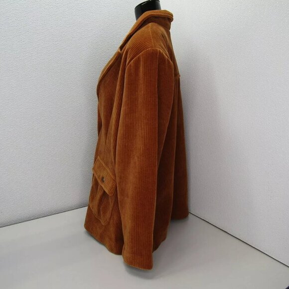 NEW STACY LONDON Womens Jacket Tobacco Orange Button Front  Corduroy Size 1X - Picture 4 of 8